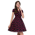 Grace Karin Vestido retro CL6089-7 # de las mujeres cortas de la manga del algodón caliente de la venta Vestido retro CL6089-7 #